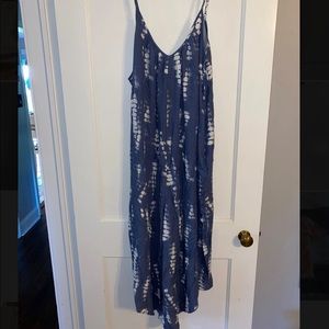 Blue Tie Dye Boho Jumpsuit